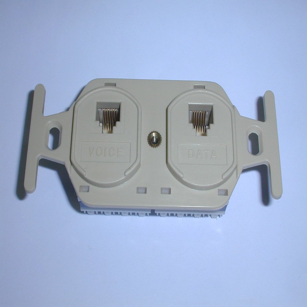 30-9266 Duplex RJ12 Wall Jacks, Marked Voice/Data (1 piece)