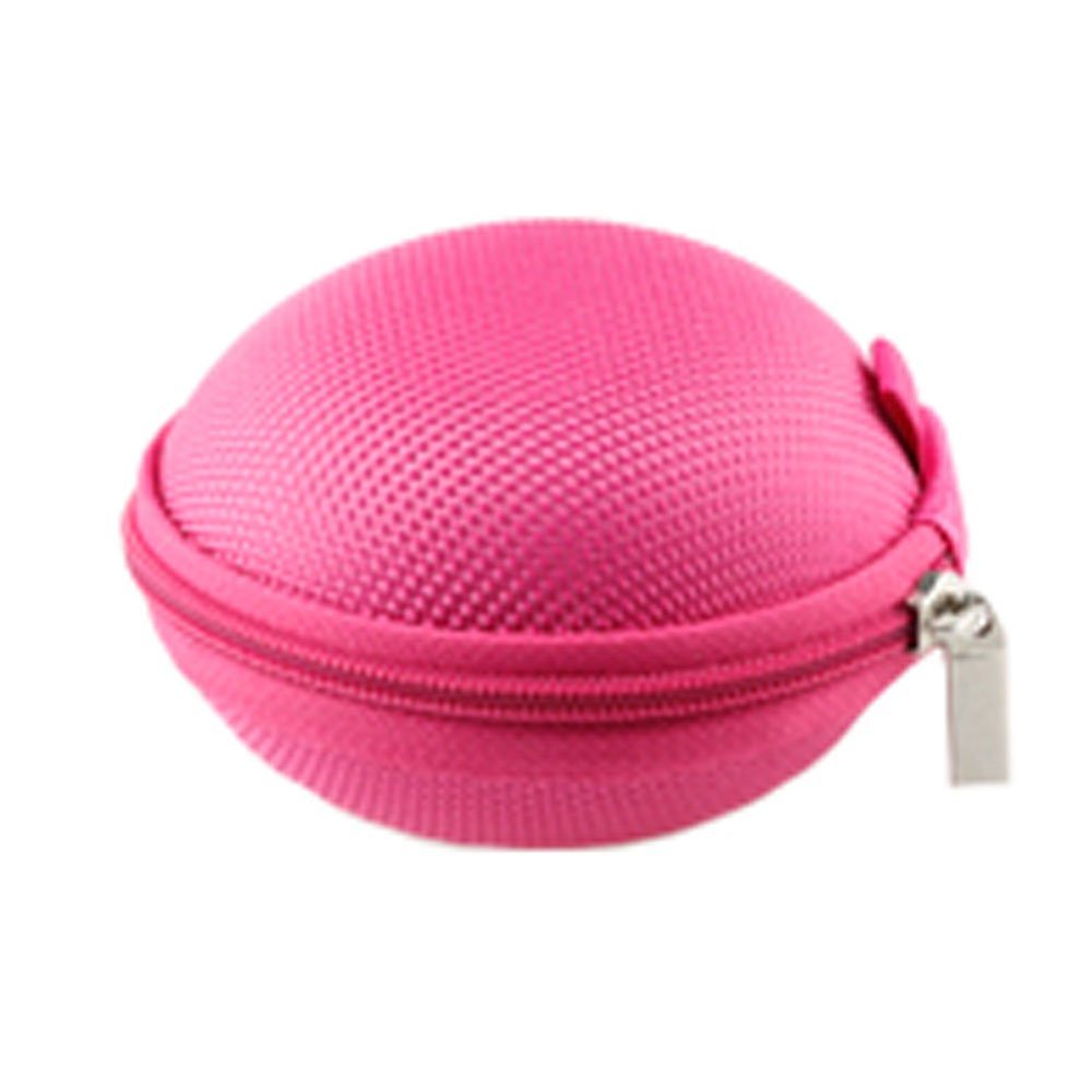 2PCS Portable Earbuds Cases Earphone Holder Earbud Pouch Coins Bags, Rose Red
