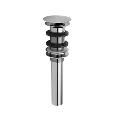 Jaclo 834-PB P.O. Style Stationary Round Top Drain with Overflow Holes, Polished Brass