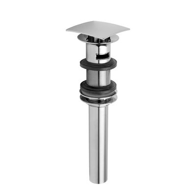 Jaclo 837-PG P.O. Style Stationary Square Top Drain with Overflow Holes, Polished Gold