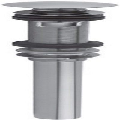 Jaclo 845-SC C.O. Style Finger Touch Round Top Drain with Overflow Holes, Satin Chrome