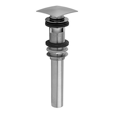 Jaclo 846-BU C.O. Style Finger Touch Square Top Drain with Overflow Holes, Bronze Umber