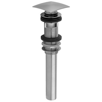 Jaclo 846-PEW C.O. Style Finger Touch Square Top Drain with Overflow Holes, Pewter