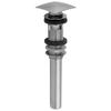 Jaclo 846-PEW C.O. Style Finger Touch Square Top Drain with Overflow Holes, Pewter view 1