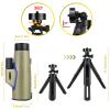 Monocular Telescope, HD Monocular Scope for Adults, 12X50 High Power Telescope with Smartphone/Holder/Tripod, Waterproof Monocular for Bird Watching Wildlife Camping Hunting(Yellow) view 3