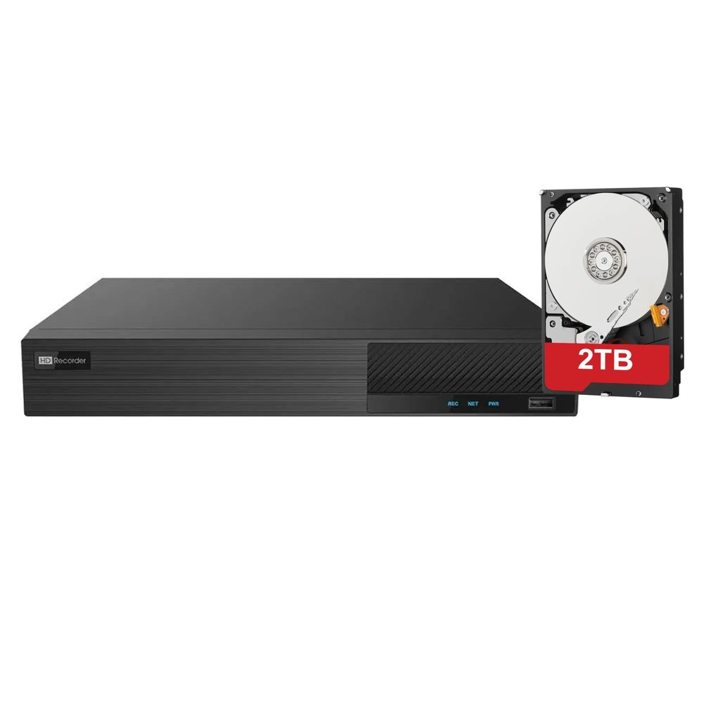ACELEVEL 16 Channel DVR, 5MP, 2xSATA, 16CH Multiformat Analog + 8CH IP Video Input, NDAA Compliant, Mobile Surveillance (DVR-16CH3-5QA2-2TB)