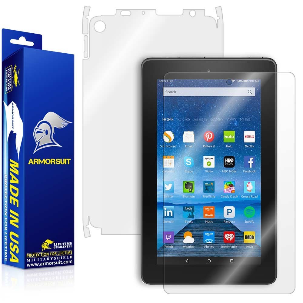 ArmorSuit MilitaryShield Full Body Skin Film + Screen Protector for Amazon Fire 7" (2015 Release) - Anti-Bubble HD Clear Film