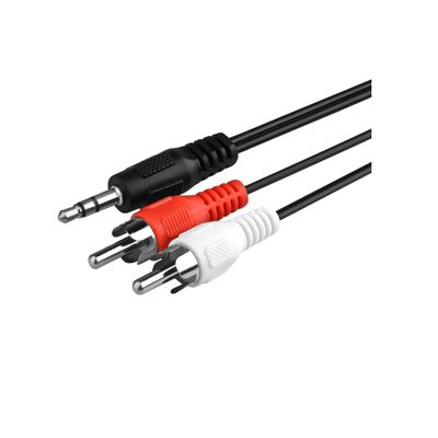 3.5mm Stereo Male to Dual RCA Male (Right and Left) Audio Cable, 6 Foot - 5-Pack