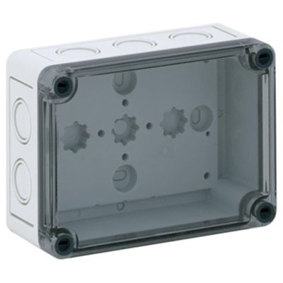 Altech Corp. 106-009, Junction Box; Polystyrene; Gray; 5.12x3.7x2.24 In; IP66; NEMA 4X; ClearCover; TK Series