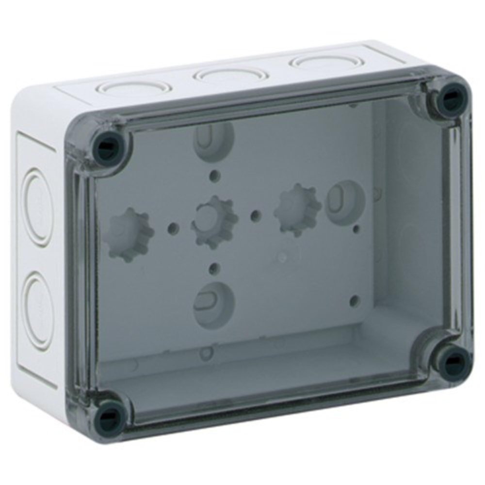 Altech Corp. 106-009, Junction Box; Polystyrene; Gray; 5.12x3.7x2.24 In; IP66; NEMA 4X; ClearCover; TK Series