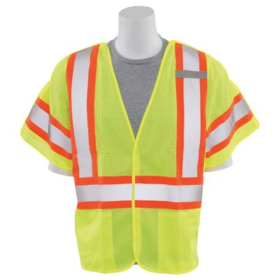 Delta Plus WELS622 S622 Class 3 5-Point Break-Away Mesh Vest, Hi Viz Lime, 3X-Large