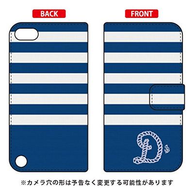 Coverfull Notebook Type Smartphone Case Marine Border Navy x White Initial D Design by Artwork/for iPod Touch (5th Generation) ATC5TH-IJTC-401-MCP8