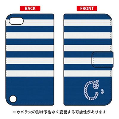 Coverfull Notebook Type Smartphone Case Marine Border Navy x White Initial C Design by Artwork/for iPod Touch (5th Generation) ATC5TH-IJTC-401-MCP7