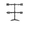 Newstar NM-D335D4BLACK Tilt/Turn/Rotate Quad Desk Mount (Stand, clamp & Grommet) for Four 10-27" Monitor Screens, Height Adjustable - Black view 1