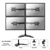 Newstar NM-D335D4BLACK Tilt/Turn/Rotate Quad Desk Mount (Stand, clamp & Grommet) for Four 10-27" Monitor Screens, Height Adjustable - Black view 2