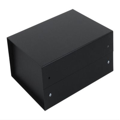 Hammond Manufacturing 1458E4, Enclosure; Clamshell; Desktop; Steel; Black; 8x10x3.882 In; 1458 Series