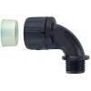 HellermannTyton 166-90115, Non-Metallic IP68 Fitting, 90 Deg. Elbow, NPT Thread, 1 in. Dia., Black, 10/pkg view 1