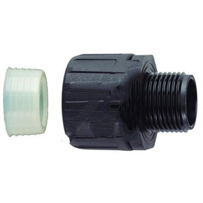 HellermannTyton 166-90120, Non-Metallic IP68 Fitting, Straight, NPT Thread, 3/4 in. Dia., Black, 10/pkg