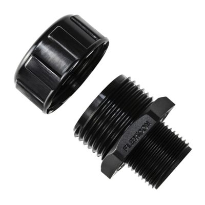 HellermannTyton 166-90136, Non-Metallic IP65 Comp. Fitting, Straight, NPT Thread, 1 in. Dia., Black, 10/pkg