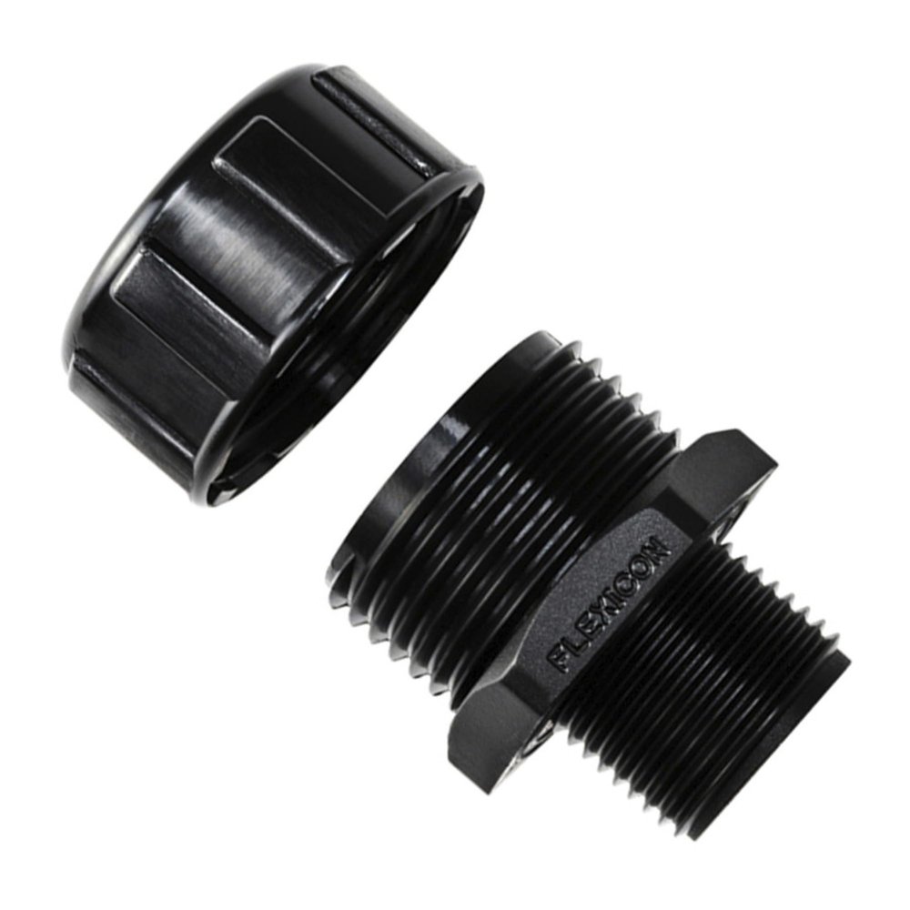 HellermannTyton 166-90136, Non-Metallic IP65 Comp. Fitting, Straight, NPT Thread, 1 in. Dia., Black, 10/pkg