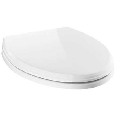 Delta Faucet Wycliffe Slow Close Elongated Toilet Seat with Non-Slip Seat Bumpers, Soft Close Toilet Seat Elongated, Toilet Seat Slow Close, White 811901-WH