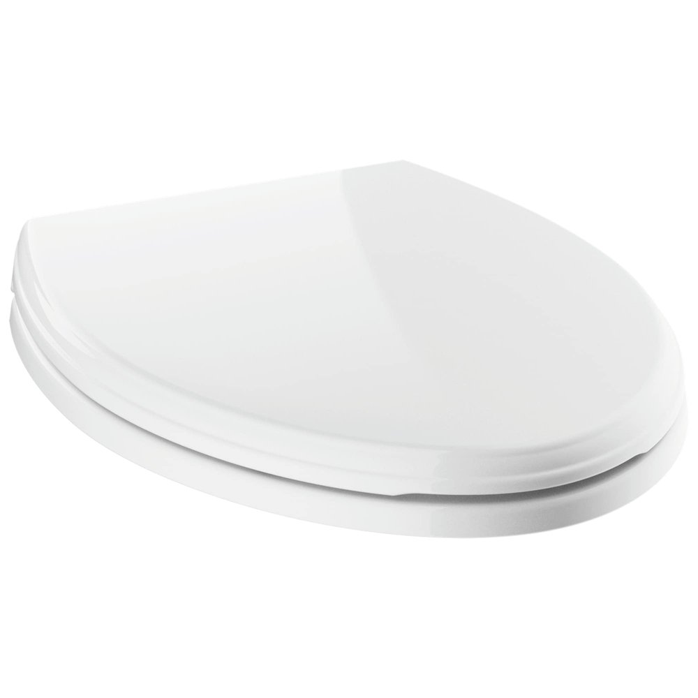 Delta Faucet Wycliffe Slow Close Elongated Toilet Seat with Non-Slip Seat Bumpers, Soft Close Toilet Seat Elongated, Toilet Seat Slow Close, White 811901-WH