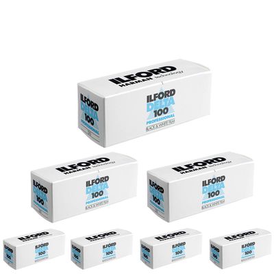 7 X Ilford 1743399 Delta Pro 100 120 Fine Grain Medium Speed, Black and White Film, ISO 100, 120 Size