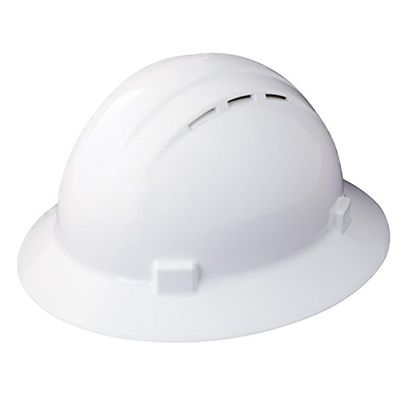 ERB Safety 19431 Americana Full Brim Vent Mega Ratchet Hardhats, 6.5" x 8", White