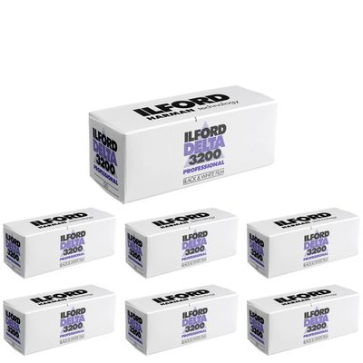 7 X Ilford DELTA 3200 Professional, Black and White Print Film, 120 (6 cm), ISO 3200 (1921535)