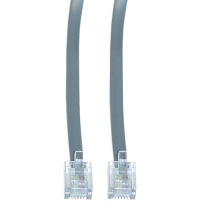ACCL Telephone Cord (Data), RJ11, 6P / 4C, Silver Satin, Straight, 50 Foot