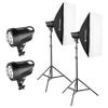 Bresser Studio Flash Set 200 W BRT with 200 50 x 70 cm Softboxes with Diffuser, Interior Diffuser and Tripods 160 cm, Photography Lighting Camera Accessories view 1