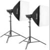 Bresser Studio Flash Set 200 W BRT with 200 50 x 70 cm Softboxes with Diffuser, Interior Diffuser and Tripods 160 cm, Photography Lighting Camera Accessories view 2