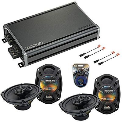 Harmony Audio HA-R69 Compatible with Chrysler Sebring Convertible 01-06 Stereo 6x9 450W Speakers, 46CXA3604 4 Channel 720W Peak Speaker Amp and HA-AK10 Gauge 600W Amp Install Kit