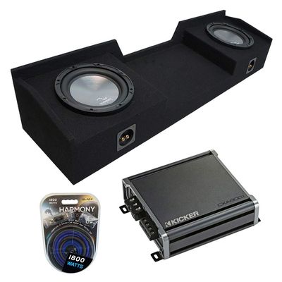Harmony A102 Compatible with Nissan Titan King or Crew Truck 04-15 Dual 10" Sub Box & CXA600.1