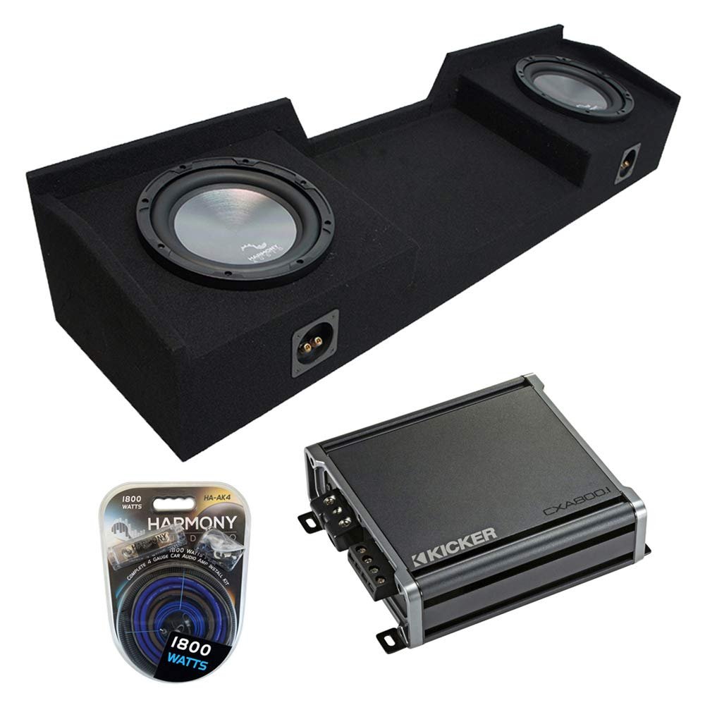 Harmony A102 Compatible with Nissan Titan King or Crew Truck 04-15 Dual 10" Sub Box & CXA600.1