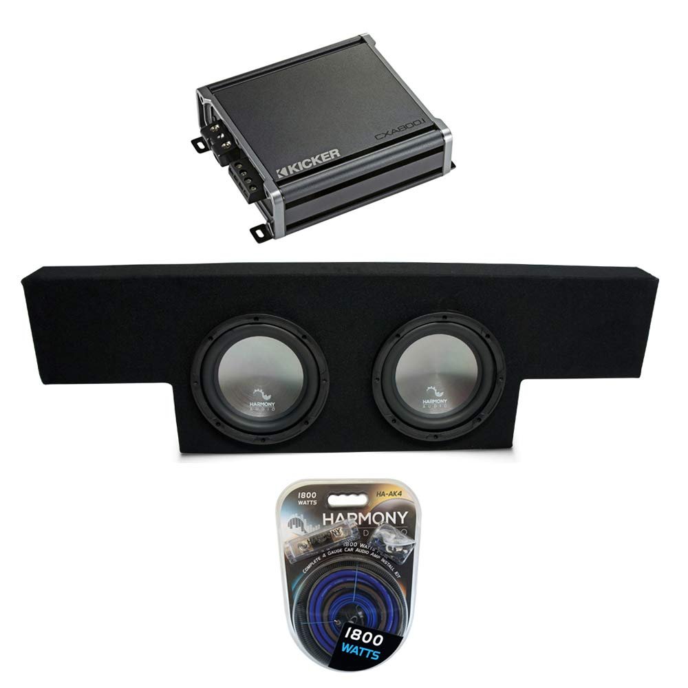 Harmony A102 Compatible with GMC Sierra Non-HD Crew Cab 01-06 Truck Dual 10" Sub Box & CXA600.1 (Renewed)