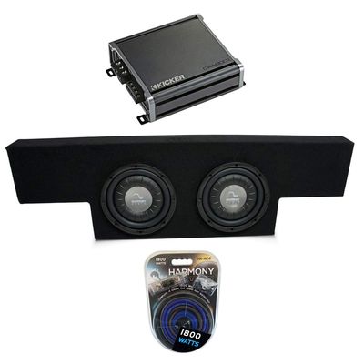 Harmony Audio F104 Compatible with GMC Sierra Non-HD Crew Cab 01-06 Truck Dual 10" Sub Box & CXA600.1 (Renewed)