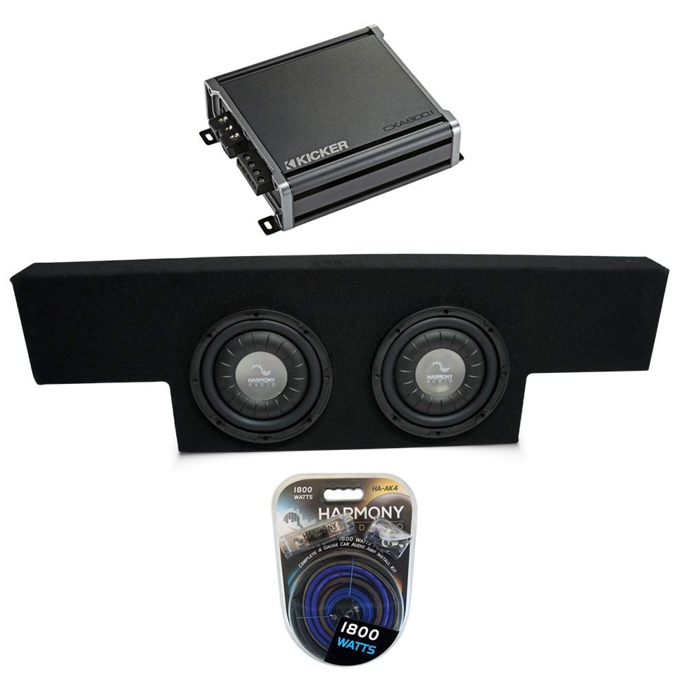 Harmony Audio F104 Compatible with GMC Sierra Non-HD Crew Cab 01-06 Truck Dual 10" Sub Box & CXA600.1 (Renewed)