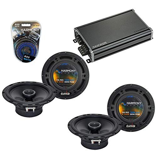 Harmony Audio Compatible with Mercedes C-Class 05-07 OEM Speaker Replacement Bundle (2) R65 & CXA360.4 Amp