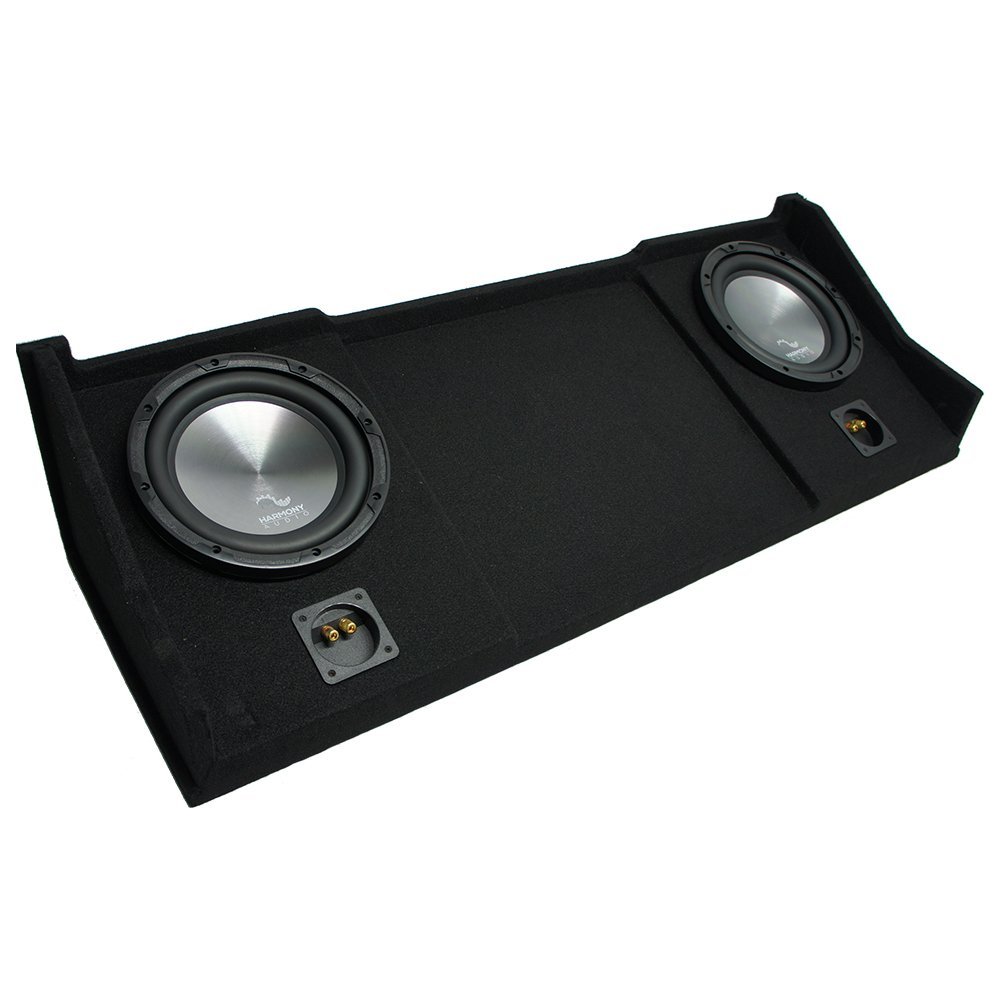 Harmony Audio 2 HA-A102 Subwoofer Bundle with Dual 10" Sub Box Enclosure Compatible 1994-2001 Dodge Ram Ext Club Quad Truck