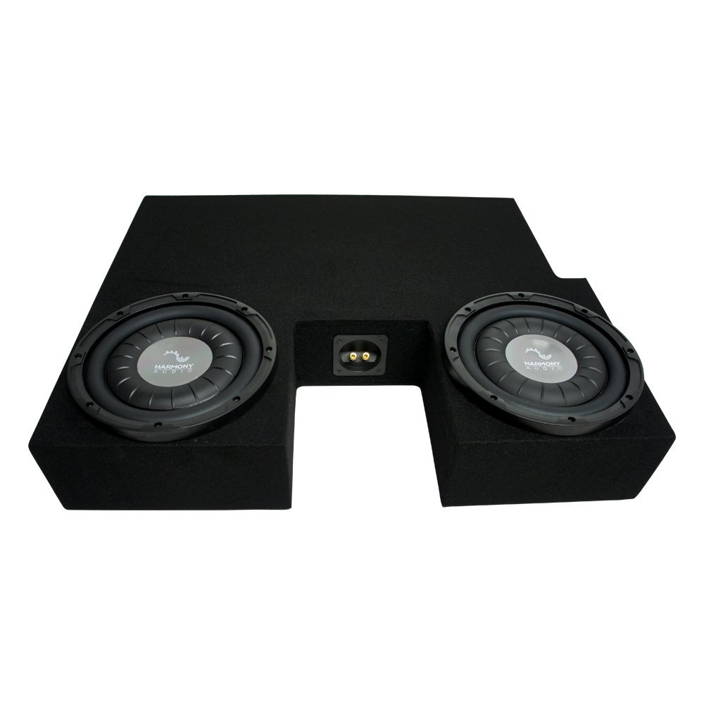 Harmony Audio HA-F104 Compatible with Toyota Tundra 2007-2013 Double Cab Truck Car Stereo Flatline Series 10" 700W Single 4 Ohm Subwoofer and 2X10TOYOTA-TUNDRA-07-09 Custom Fit Sub Box Enclosure