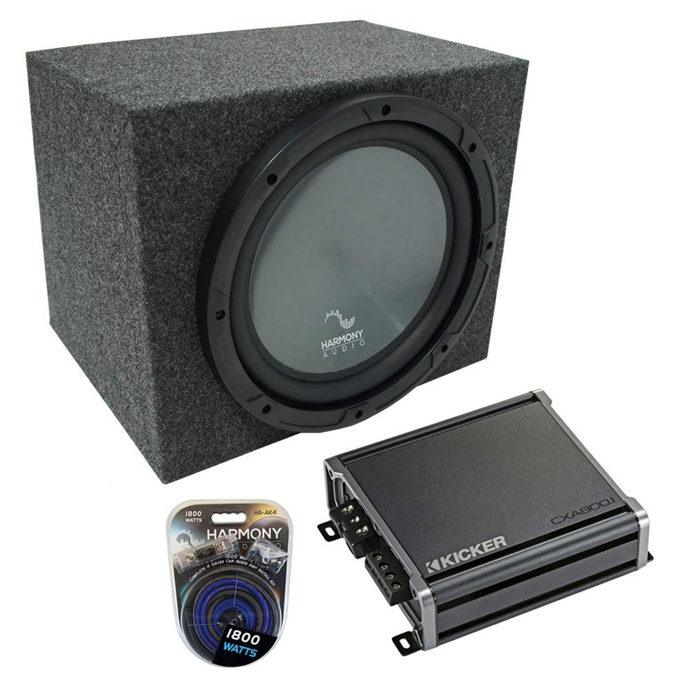 Harmony Audio Harmony R154 Bundle with Universal Car Stereo Rearfire Sealed Single 15" Sub Box & CXA600.1