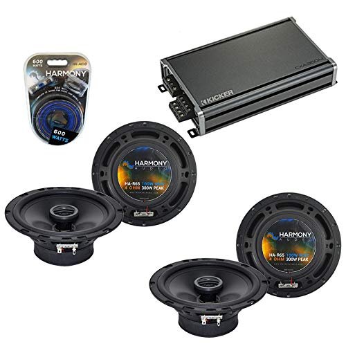 Harmony Audio Compatible with Pontiac Torrent 2007-2009 OEM Speaker Replacement Bundle (2) R65 & CXA360.4 Amp