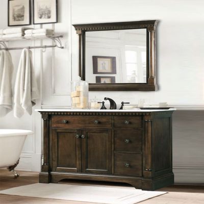 Legion Furniture Bathroom Mirror, 36", Coffee Bean