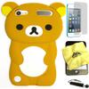 Bukit Cell 3D Cartoon Bundle 4 Items: Brown Bear Silicone Cartoon Cute Lovely Fun Case for iPod Touch 6th /5th Generation + Screen Protector +Bukit Cell  Metallic Stylus Touch Pen, Cleaning Cloth view 1