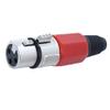 10 Pack: XLR Connector with Rubber Boot Serviceable (Red, Female XLR) view 2
