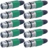 10 Pack: XLR Connector with Rubber Boot Serviceable (Green, Female Xlr) view 1