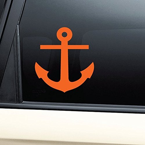Anchor Vinyl Decal Laptop Car Truck Bumper Window Sticker - Orange