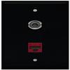 RiteAV - Black 1 Port 3.5mm 1 Port Cat6 Ethernet Red Wall Plate view 1