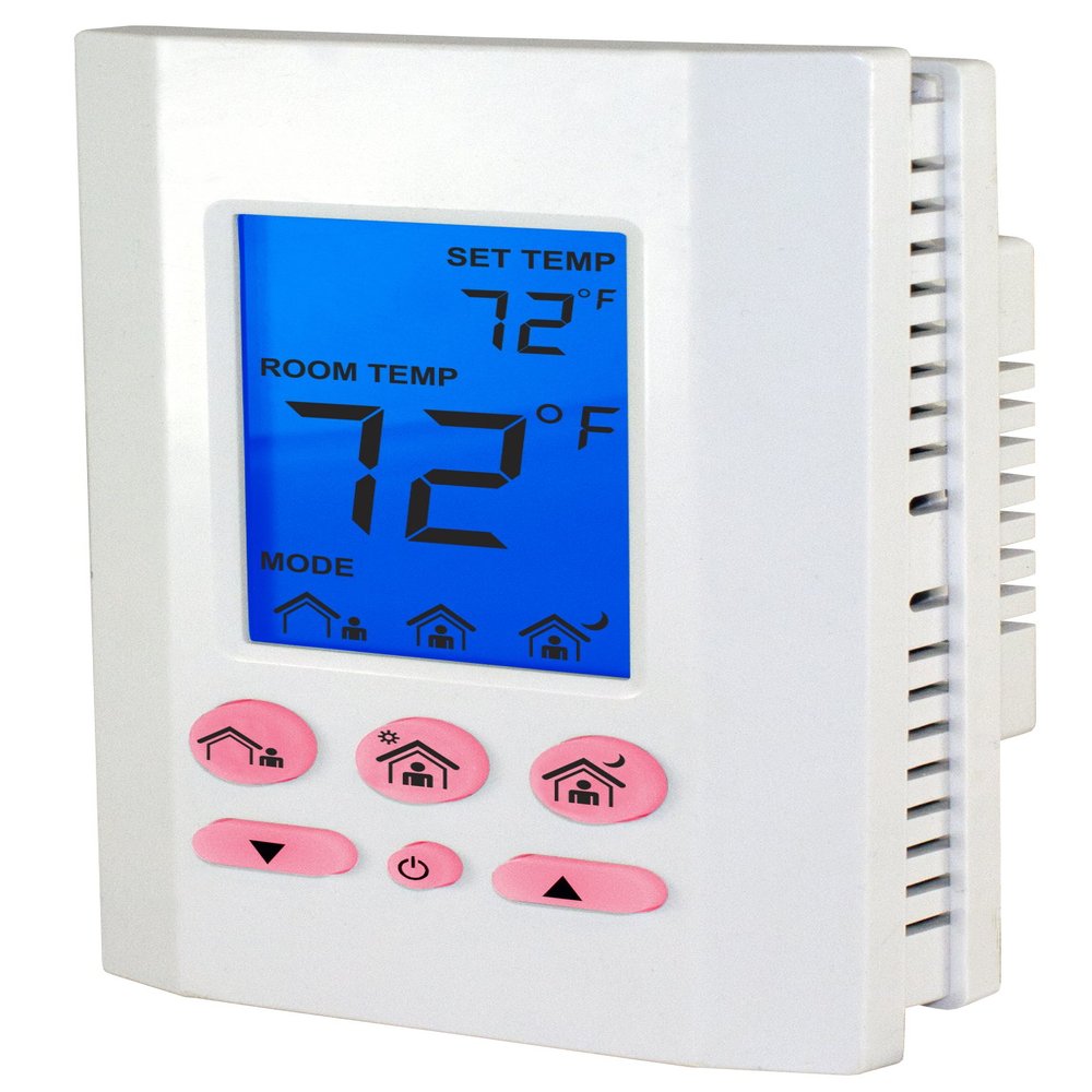 KING K702E-2 SimplStat Electronic Line Voltage Thermostat with Programmable Presets, 208/240V, 16A, Double Pole